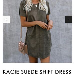 Vici Kacie Suede Shit Dress- Olive